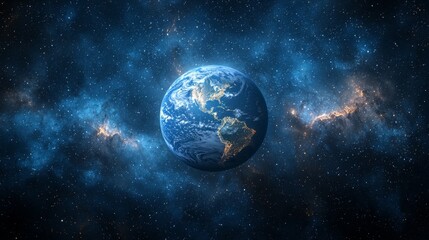 Fototapeta premium A view of the earth from space with stars in the background