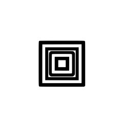Concentric Square Graphic, Black and White, Minimalist Design, Abstract Pattern