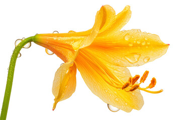 A drenched flower isolated on a white background