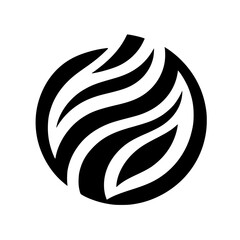 Abstract Black & White Swirl Logo Design on White Background