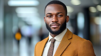 Fototapeta premium A man in a suit and tie standing in an office