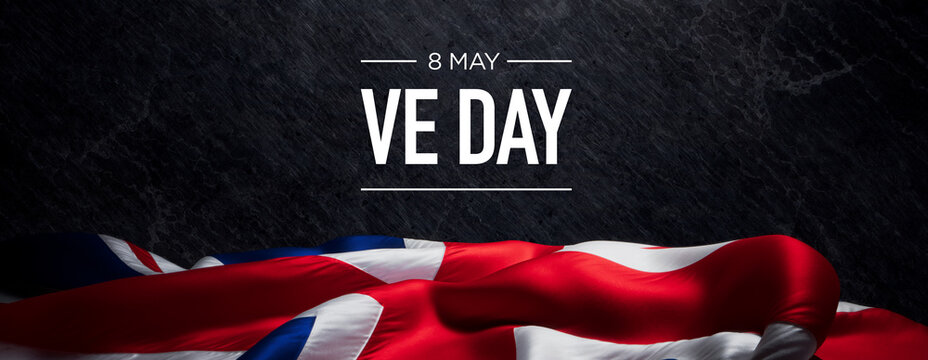 Dramatic Union Jack Flag on VE Day - A Symbol of Pride and Remembrance