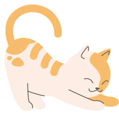 Cute cartoon cat resting calmly, simple vector style perfect for kids, decor, and pet graphics.