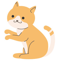 Cute orange cartoon cat illustration with round shape, smiling face, and simple minimalist style.

