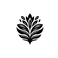 Minimalist Black Floral Logo: Elegant Design, Nature Inspired