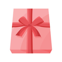 Vector illustration of gift on white background. Christmas, birthday present, Valentine's Day gift box elements.
