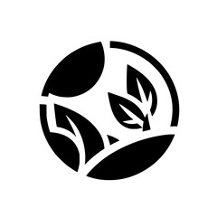 Abstract Black Leaves Logo, Nature Icon, Eco-Friendly, Minimalist Design