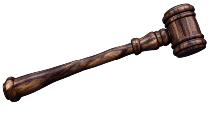 - Wooden gavel clipart, white background, PNG format on a transparent background