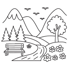 Cozy space coloring pages, bold and easy coloring pages, space coloring page, line art, victor illustration, black & white design, bold & easy coloring book, background