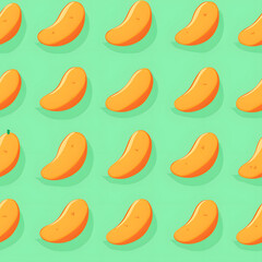 Pattern of  mango, pink  background, cheerful and vibrant design