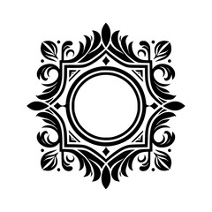 Ornamental Black & White Frame - Elegant Design Element