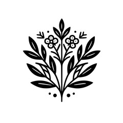 Minimalist Floral Illustration: Black & White Bouquet Design