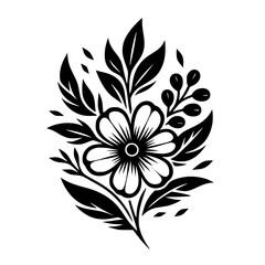 Elegant Black & White Floral Vector Design