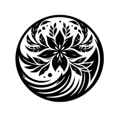 Elegant Black and White Floral Mandala Design