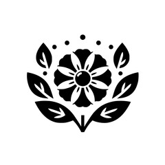 Minimalist Floral Silhouette: Black & White, Vector Illustration, Logo Design