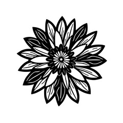 Elegant Black and White Floral Mandala Design