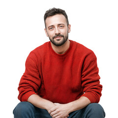 Obraz premium Portrait of a Man in Red Sweater