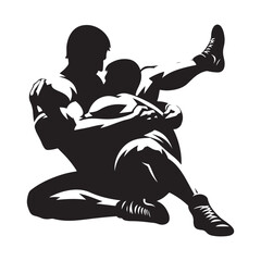 Wrestling Silhouette A Powerful Display of Strength and Competition