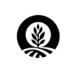 Minimalist Farm Logo: Black & White Agriculture Symbol