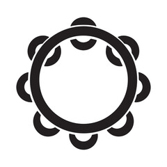 Musical tambourine silhouette vector percussion instrument illustration graphic