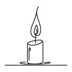 Burning Candle Illustration Vector for Peace and Remembrance
