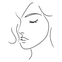 Elegant Woman Face Silhouette Line Art for Beauty and Relaxation