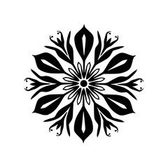 Fototapeta premium Elegant Black and White Floral Mandala Design