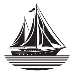 Detailed Sailboat Illustration Vector for Nautical Adventures and Maritime Designs