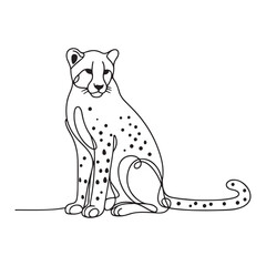 Minimalist Cheetah Line Art Elegant Feline Predator Illustration
