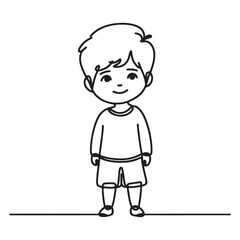 Little Boy Cartoon Vector Illustration for Kids Design Project