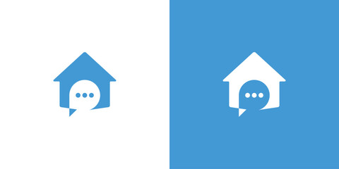 Home with Chat Logo Design