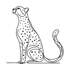 Elegant Cheetah Illustration Vector Artwork for Graphic Design Projects