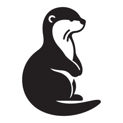 Cute Otter Silhouette Vector Illustration for Wildlife Conservation Designs
