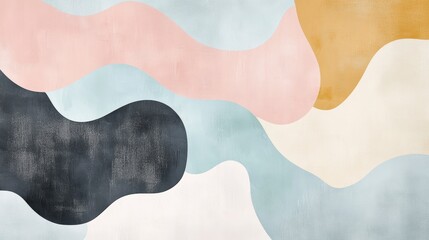 Abstract pastel wavy shapes background.