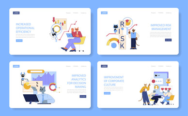 AI For Top Managers In Mid Sized Businesses. Flat Vector Illustration