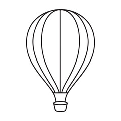 Hot Air Balloon Line Art Vector Illustration for Travel Designs