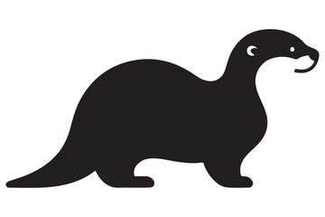 Cute Otter Illustration Vector Silhouette For Your Wildlife Project