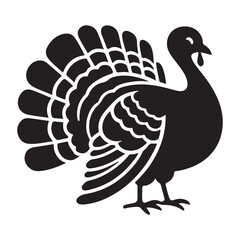 Turkey Silhouette Vector Illustration for Thanksgiving and Holiday Season