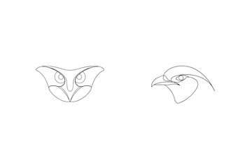 Eagle Head Line Art Collection Bird Minimalist Drawing Front And Profile View