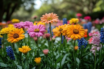 Vibrant flower meadow bursting with color