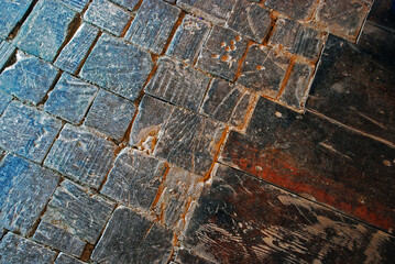 antique interlocking wooden parquet