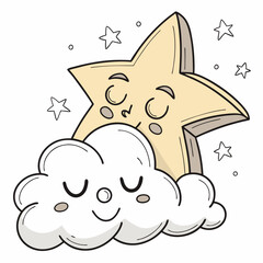 Gold Star Obscured by Soft Cloud Effect