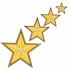Five Golden Twinkle Star Icons