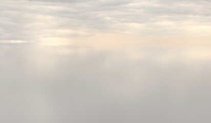 Sky full of clouds, high angle view, scenery, view, nature, landscape, 3d illustration