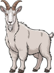 Fototapeta premium Cute cartoon a illustrator vector Mountain goat