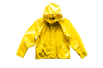 A yellow raincoat isolated on a white background