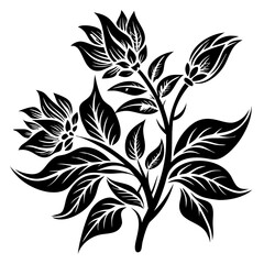 Budding Floral Stem Vector Design