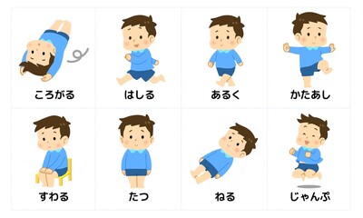 発達障害　視覚支援絵カード4＿基本の動作