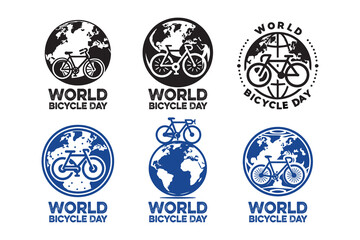 World Bicycle Day Silhouette Illustration'