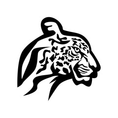 The tiger icon is black, on a white background.	
